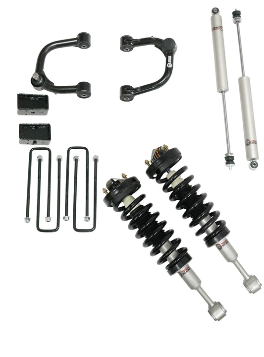 3 Inch Lift Kit Front Struts w/ Rear Blocks, Shocks, and Control Arms 04-08 Ford F-150/06-08 Lincoln Mark LT