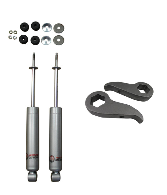 1 Inch-3 Inch Leveling Kit Torsion Keys and Front Shocks 11-19 Silverado/Sierra 2500 HD/3500 HD