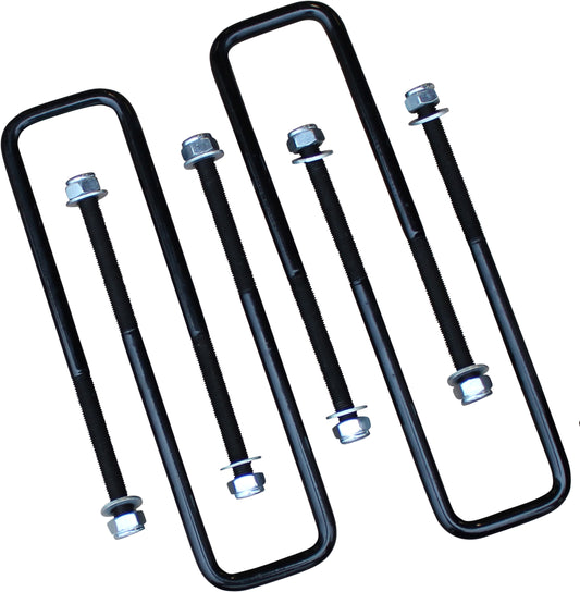 4 Pcs Square U Bolts for 2.5 Inch Wide Leaf Springs 10.5 Inch Long 88-99 chevrolet C1500/K1500, 99-19 Silverado/Sierra 1500/01-06 Silverado/Sierra 1500 HD/ 01-20 Siverado 2500 HD/99-95 Tahoe, 94-10 Ram 1500