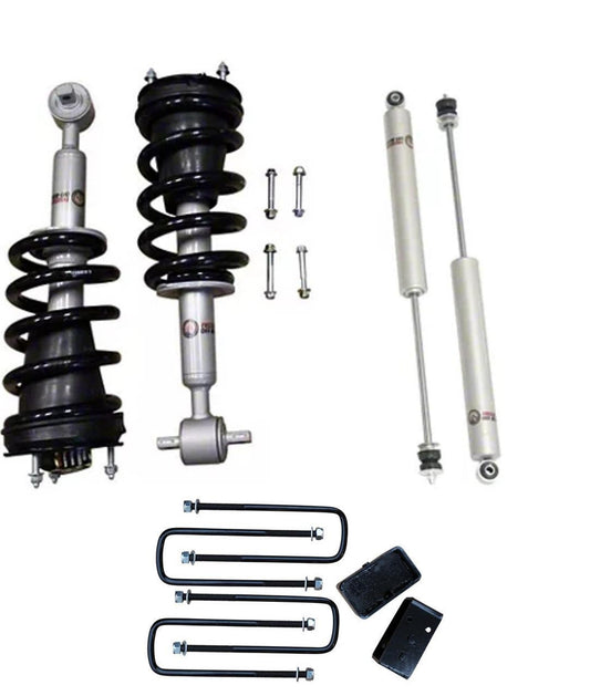 Front 2.5 Inch Lift Struts w/ Rear 2 Inch Blocks and Shocks 2007-2018 Silverado/Sierra  1500