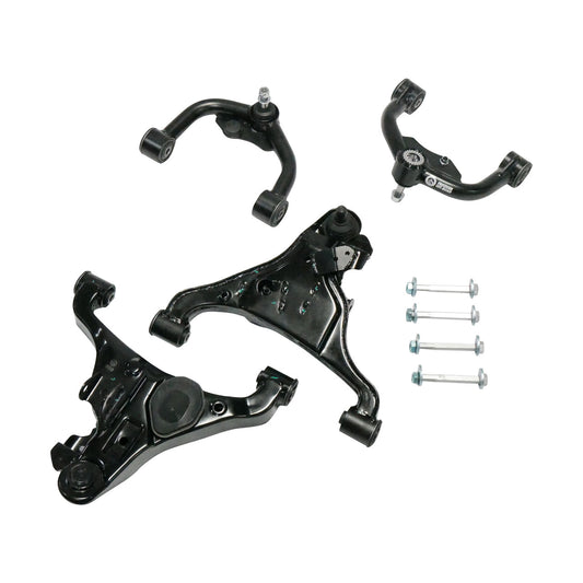 Front Upper and Lower Control Arms w/ Cam Bolts For 2-4 Inch Lift 2005-2021 Nissan Frontier/2005-2012 Nissan Pathfinder/2005-2015 Nissan Xterra