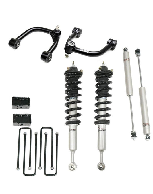 Front 3.5 Inch Lift Struts w/ Rear 3 Inch Blocks, Shocks, and Front Upper Control Arms 2005-2023 Toyota Tacoma