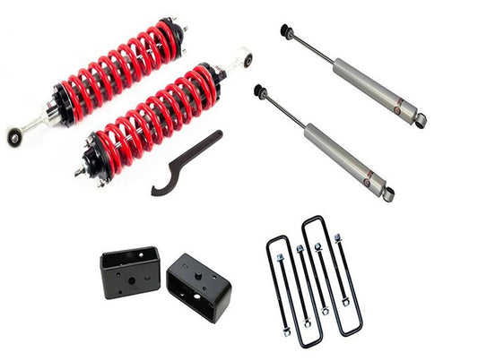 1-4 Inch Adjustable Coilovers 3 Inch Rear Lift Blocks and Shocks 00-06 Tundra