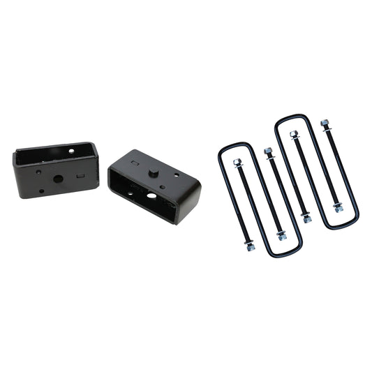 2 Inch Steel Rear Lift Blocks w/ Extended U-Bolts 88-99 chevrolet C1500/K1500, 99-19 Silverado/Sierra 1500/01-06 Silverado/Sierra 1500 HD/ 01-20 Siverado 2500 HD/99-95 Tahoe, 94-10 Ram 1500